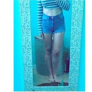 Kancan classic high-waisted cutoff jean shorts